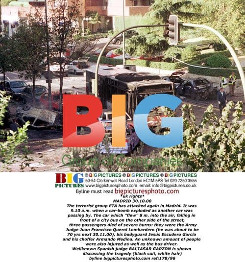 Aftermath of ETA car bomb attack in Madrid
