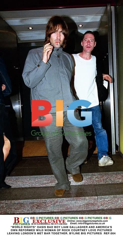 Liam Gallagher and Courtney Love Leaving Met Bar