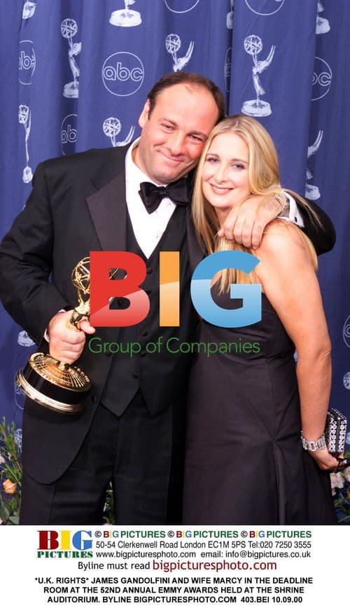 James Gandolfini and wife at 52nd Emmy Awards