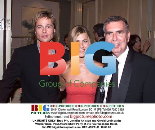 Brad Pitt, Jennifer Aniston and Gerald Levin at Warner Bros. Party