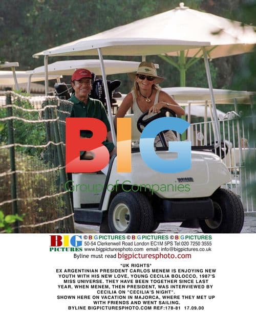 Ex-Argentina President Menem Vacations with Cecilia Bolocco