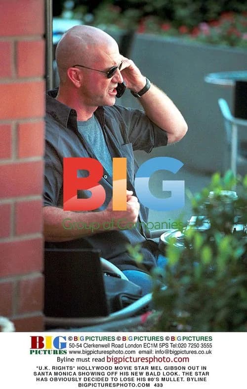 Mel Gibson Rocks Bald Look in Santa Monica