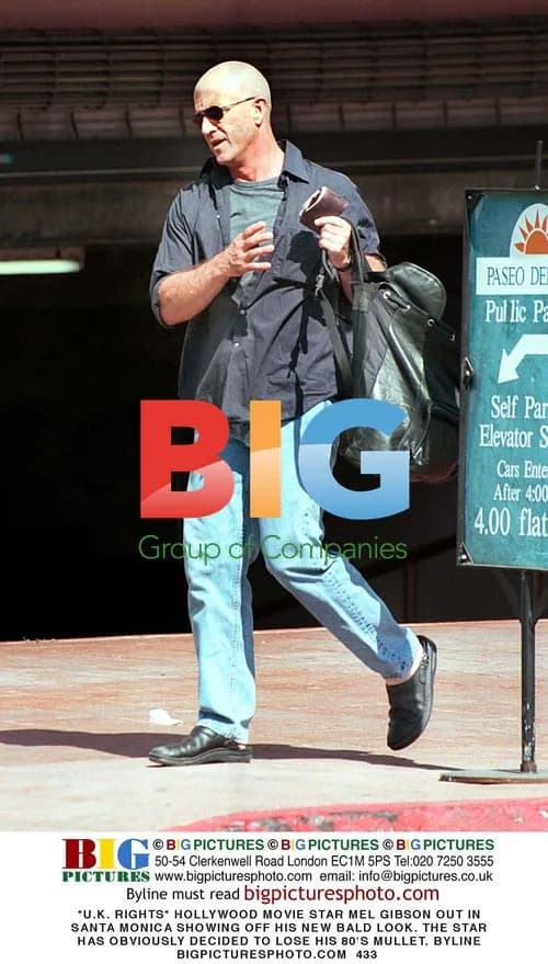 Mel Gibson sports new bald look in Santa Monica