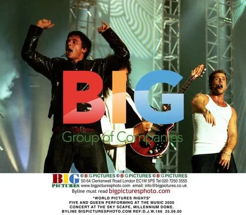 FIVE and QUEEN at Music 2000 Concert at Millennium Dome