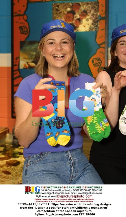 Phillipa Forrester with sock designs at London Aquarium