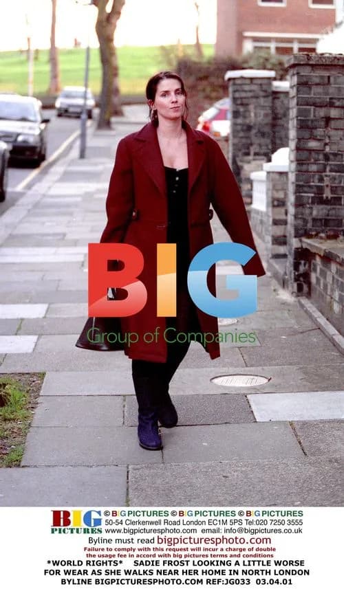 Sadie Frost walks near her London home