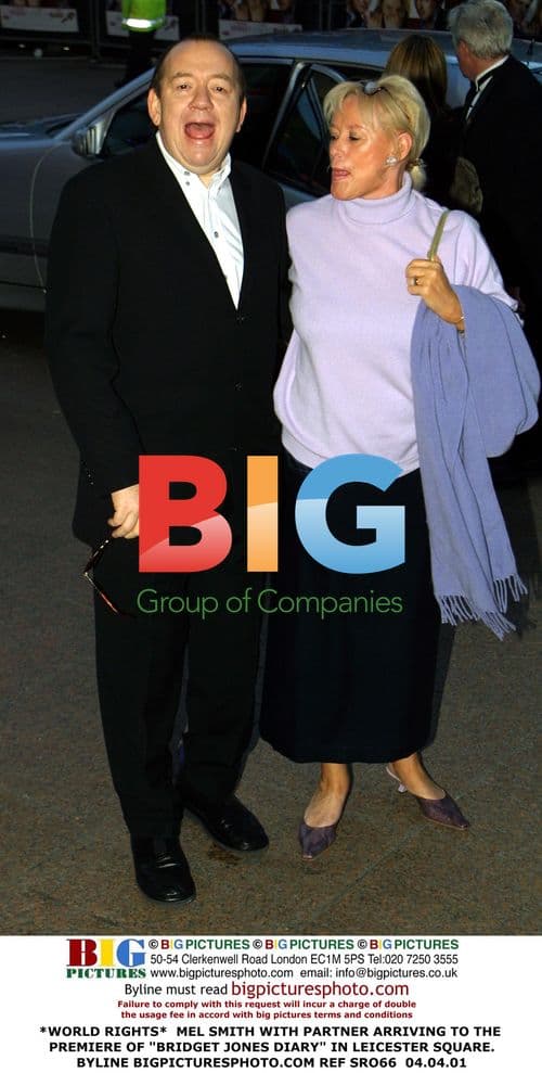 Mel Smith and partner arrive to 'Bridget Jones' premiere