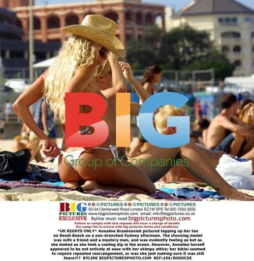 Annalise Braakensiek sunbathing on Bondi Beach