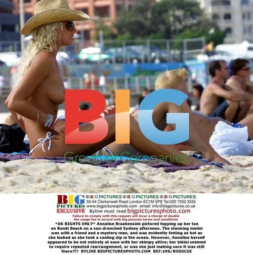 Annalise Braakensiek Topless at Bondi Beach