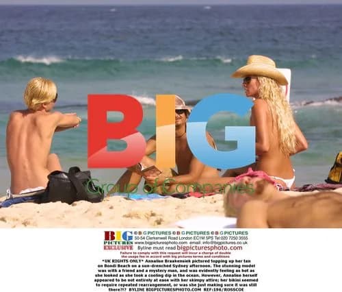 Annalise Braakensiek Sunbathes on Bondi Beach
