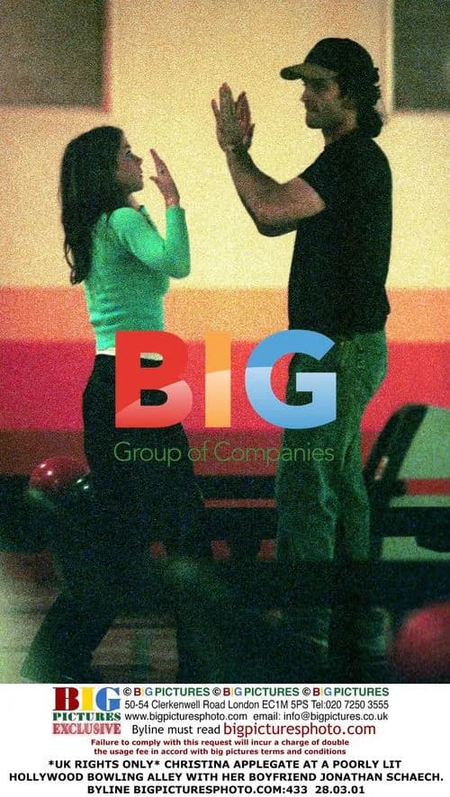 Christina Applegate and Jonathan Schaech at Bowling Alley