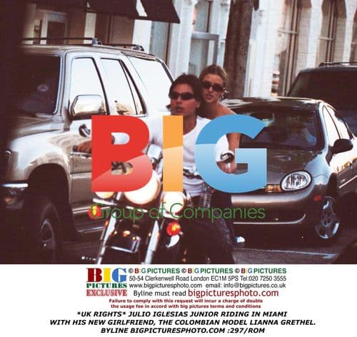 Julio Iglesias Jr. and Lianna Grethel on Motorbike in Miami