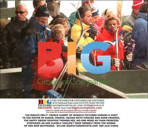 Prince Albert of Monaco Skiing with Princess Stephanie