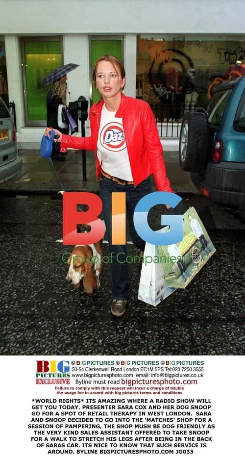 Sara Cox and Dog Snoop Go Shopping in West London