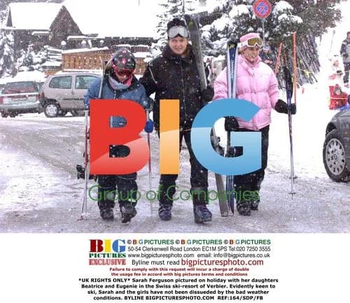 Sarah Ferguson and daughters on ski holiday in Verbier