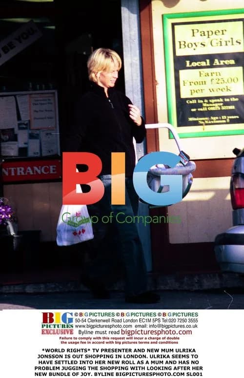 Ulrika Jonsson Shopping with Baby in London