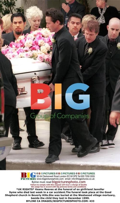 Keanu Reeves at Jennifer Syme's funeral