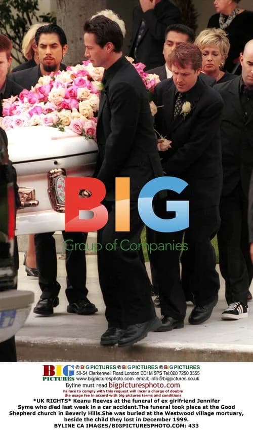 Keanu Reeves at Jennifer Syme's funeral