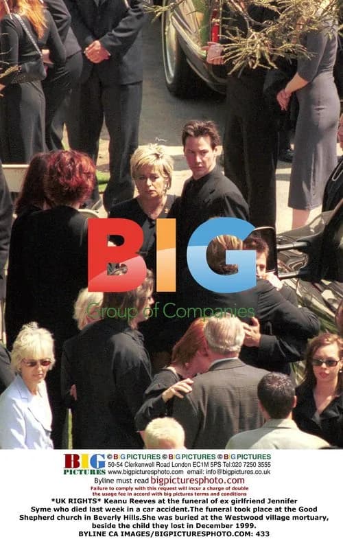 Keanu Reeves at ex's funeral