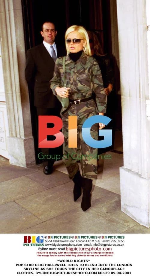 POP STAR GERI HALLIWELL TOURS LONDON IN CAMO