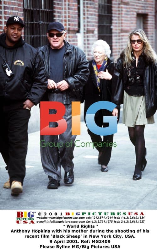 Anthony Hopkins on film set in New York