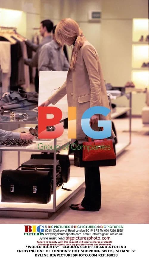 Claudia Schiffer shopping on Sloane St