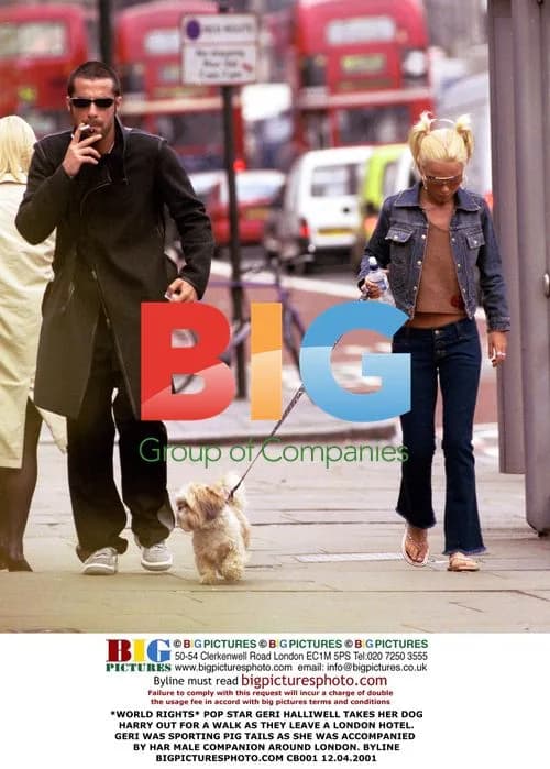Geri Halliwell and dog Harry out in London