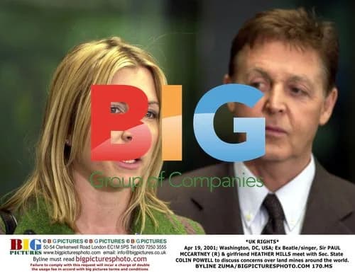 Paul McCartney and Heather Mills meet with Colin Powell