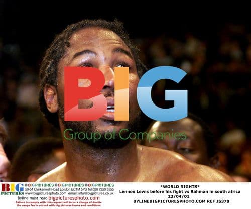Lennox Lewis before fight vs Rahman in South Africa