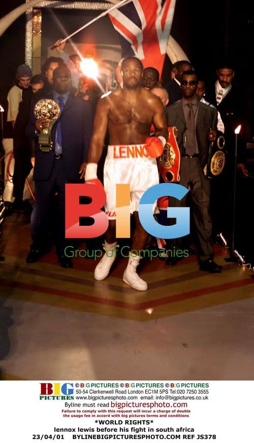 Lennox Lewis before fight in South Africa