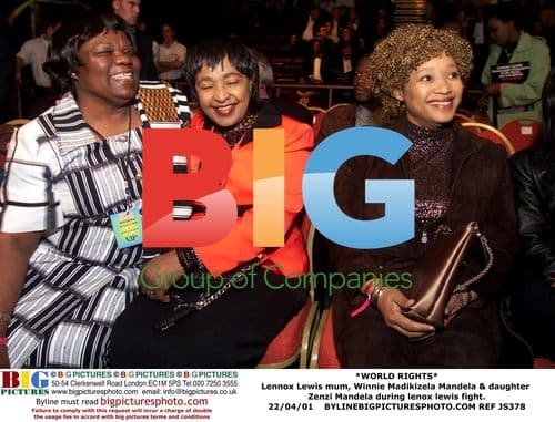 Lennox Lewis, Winnie & Zenzi Mandela at Fight