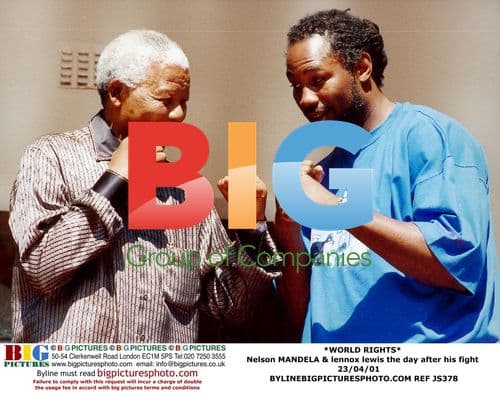 Nelson MANDELA & Lennox LEWIS after fight