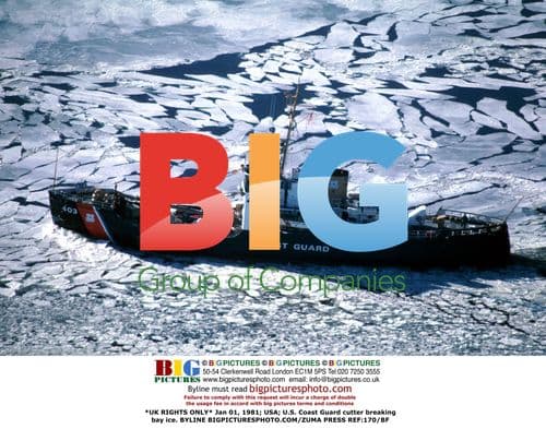 U.S. Coast Guard cutter breaking bay ice