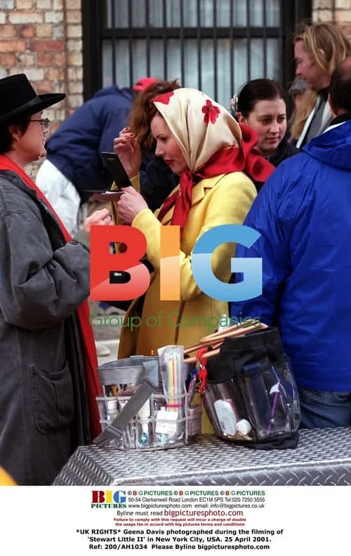 Geena Davis on the set of 'Stewart Little II'