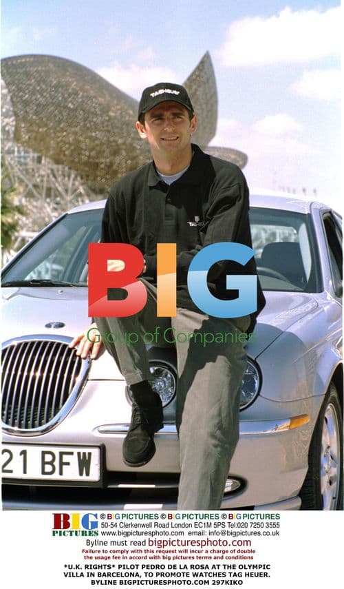 Pilot Pedro de la Rosa at Olympic Villa, Barcelona