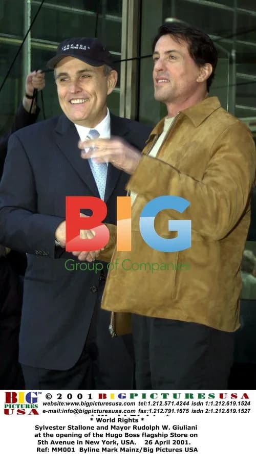 Stallone and Giuliani at Hugo Boss Store Opening