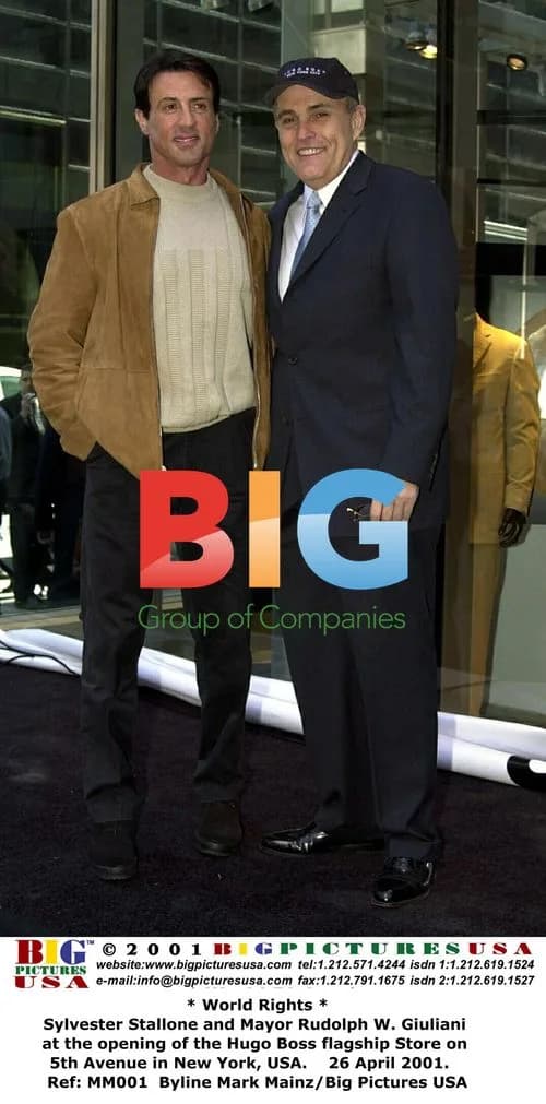 Sylvester Stallone and Rudy Giuliani at Hugo Boss Store Opening