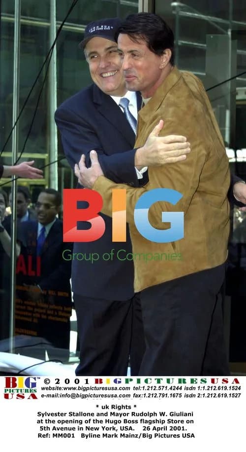 Sylvester Stallone and Giuliani at Hugo Boss Store Opening