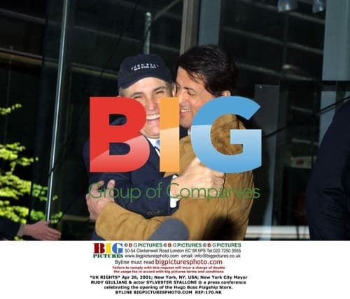 Giuliani and Stallone at Hugo Boss Opening