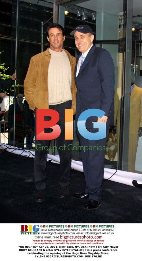 Giuliani and Stallone at Hugo Boss Store Opening