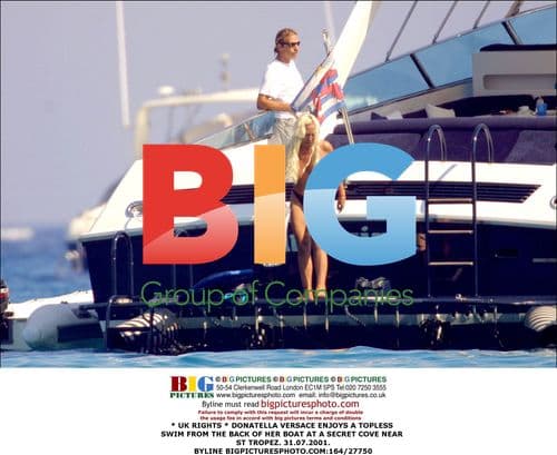 Donatella Versace Topless Swim on Boat