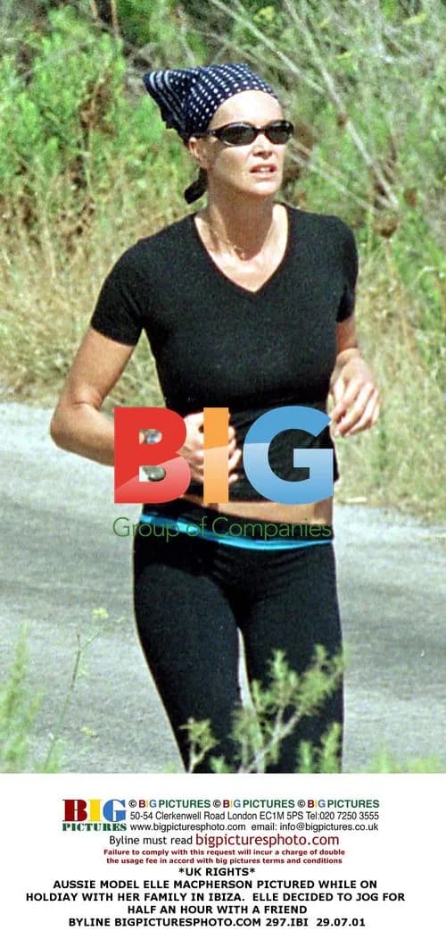 Elle Macpherson Jogging in Ibiza