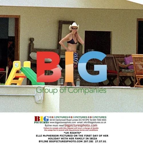 Elle McPherson on Holiday in Ibiza