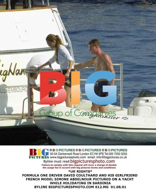 Coulthard and Abdelnour on Yacht in Sardinia