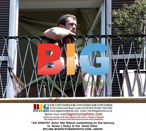 Mel Gibson Sunbathing in Rome