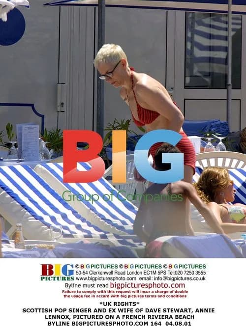 Annie Lennox on French Riviera beach
