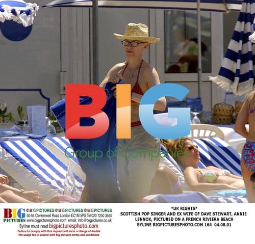 Annie Lennox on French Riviera beach