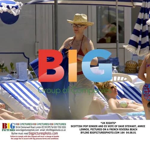 Annie Lennox on French Riviera beach