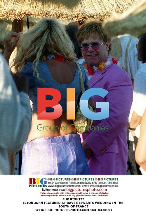 Elton John at Dave Stewart's wedding in France
