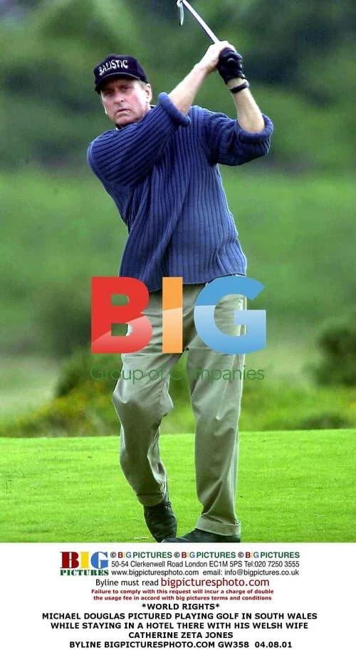 Michael Douglas Golfing in Wales